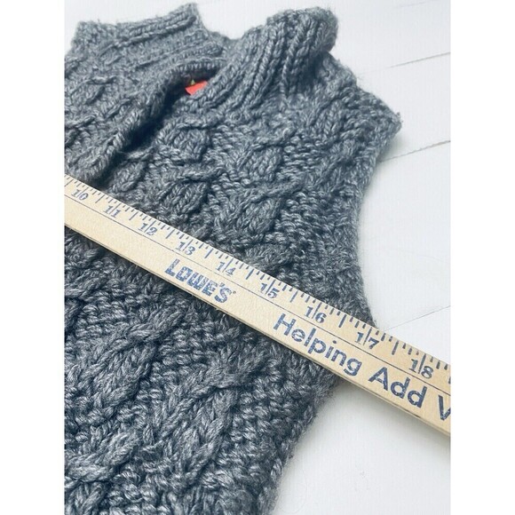 Manoush Cable SLeeveless Cardigan Vest Dress Wool Blend Designer Size Medium - Picture 10 of 12